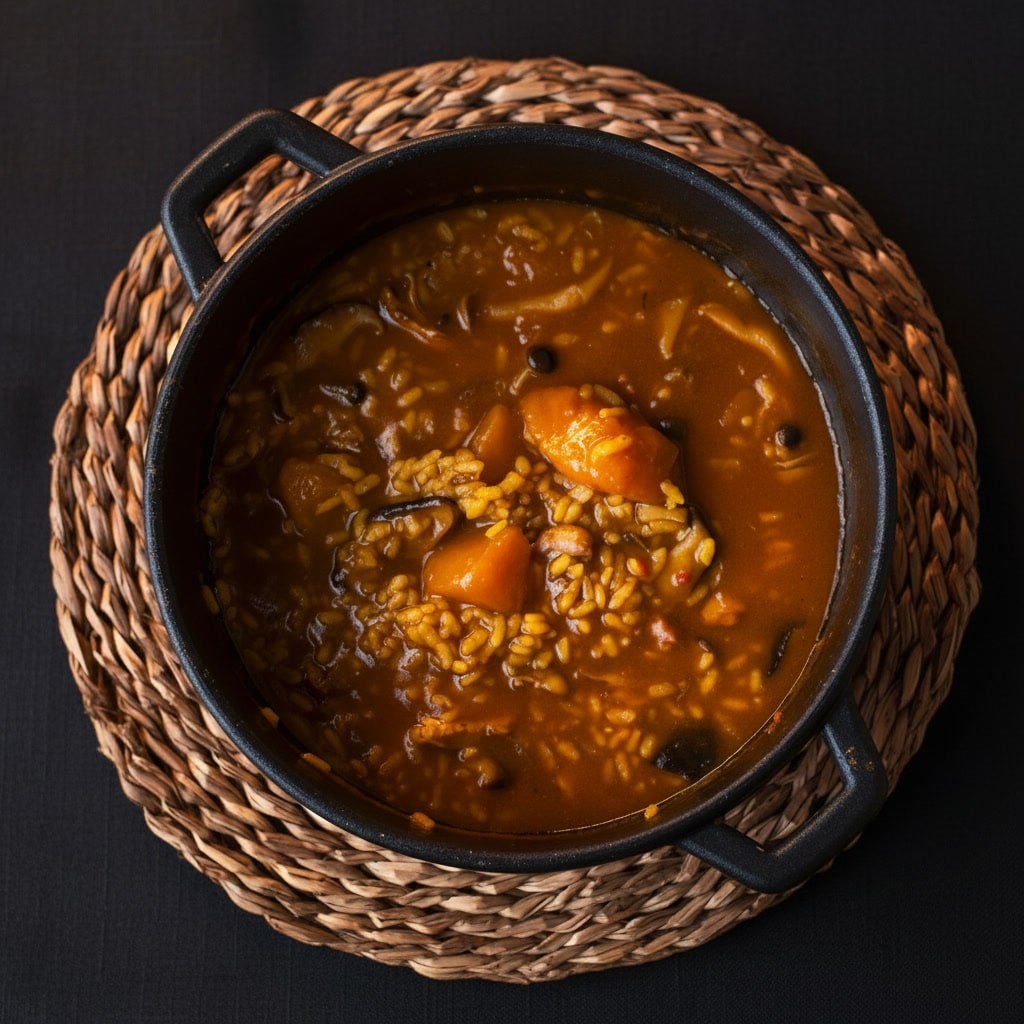 plato de arroz meloso de campo